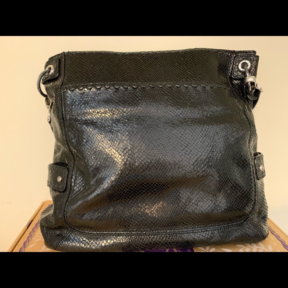 Brighton Original Tulla Black Python Handbag - image 2
